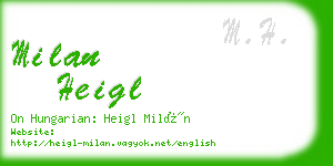 milan heigl business card